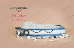 بک دراپ عکاسی قایق آبی تابستانه دخترانه و پسرانه کد IBD-6162