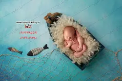 بک دراپ عکاسی نوزادی تابستانی دریایی، ماهی کد IBD-8209