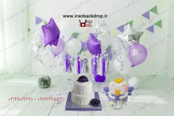 بک گراند عکاسی دندونی دخترانه و پسرانه با تم بنفش کد IBD-5317
