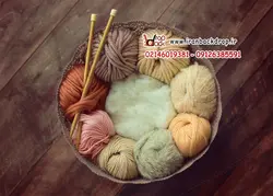 بک دراپ عکاسی نوزاد سبد کاموا بافتنی کد IBD-8786