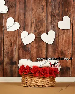 بک دراپ سبد گل نوزاد و تم ولنتاین کد IBD-4647