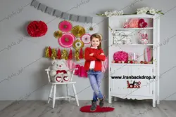 بک گراند عکاسی کودک و خانوادگی با دکور ولنتاین کد IBD-7580
