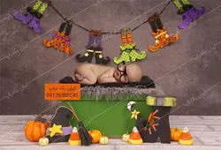 بک دراپ نوزاد هالووین آتلیه عکاسی کد IBD-7923