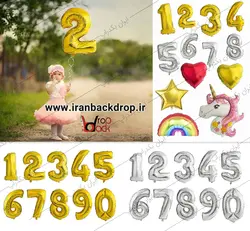 مجموعه اعداد 0 تا 9 فویل بادکنکی ویژه تولد کد IBD-9226