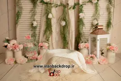 بک دراپ عکاسی نوزادی نوروز با تم بهاری فوق العاده کد IBD-3909