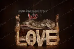 بک گراند تخت نوزاد با طرح love ویژه ولنتاین کد IBD-6344