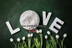 بک دراپ نوزاد گل های لاله love و ولنتاین کد IBD-4787