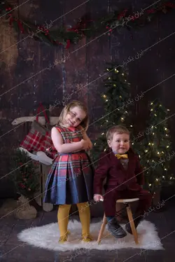 بک گراند کودک و خانوادگی درخت و دکور کریسمس کد IBD-9613