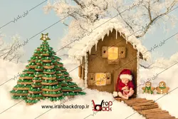 بک گراند کودک و نوزاد آلونک کوچک و درخت کریسمس کد IBD-8150