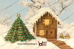 بک گراند کودک و نوزاد آلونک کوچک و درخت کریسمس کد IBD-8150