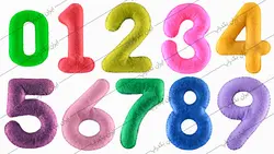 مجموعه اعداد 0 تا 9 کنفی و پارچه ای فرمت psd کد IBD-3735