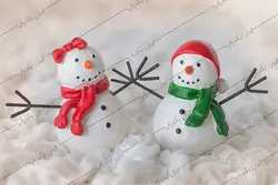 بک دراپ عکاسی نوزاد آدم برفی دوتایی و زمستانی کد IBD-8352