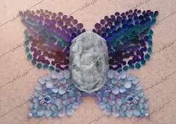 بک دراپ نوزاد پروانه گلبرگ های رز آبی و بنفش کد IBD-7183