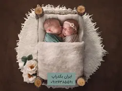 بکدراپ تخت چوبی نوزاد و دوقلو عکاسی کد IBD-5772