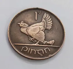 سکه خارجی کلکسیونی طرح زیبا ایرلند تاریخ کمیاب خاص سال ۱۹۳۳