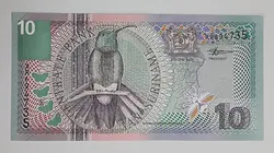 اسکناس خارجی طرح بسیار زیبای کشور سورینام واحد ۱۰( کیفیت بانکی )