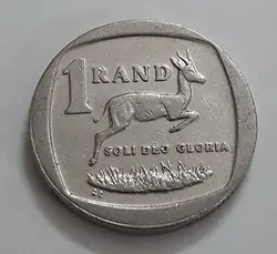 سکه خارجی یادبودی ۱ راند کشور آفریقای جنوبی طرح بسیار زیبا و کمیاب سال ۲۰۰۴