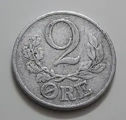 سکه خارجی کمیاب کشور دانمارک کمتر دیده شده در ایران سال ۱۹۴۱