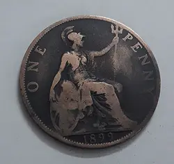 سکه یک پنی بریتانیا ملکه ویکتوریا سال 1899