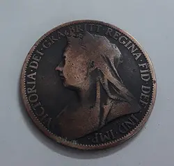 سکه یک پنی بریتانیا ملکه ویکتوریا سال 1899