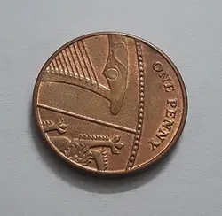 سکه بریتانیا قسمتی از سپر سلطنتی