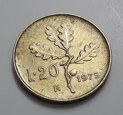 سکه خارجی کلکسیونی طرح زیبای کشور ایتالیا سال ۱۹۷۵