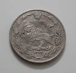 سکه ایرانی ۱۰۰ دینار رایج مملکت ایران مظفرالدین شاه سال ۱۳۱۹ کیفیت خوب