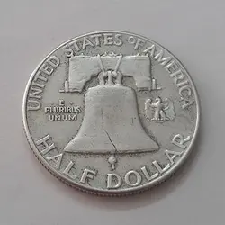 سکه نقره نیم دلاری آمریکا تصویر فرانکلین سال ۱۹۶۱