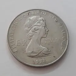 سکه کلکسیونی خاص سایز بزرگ نیوزلند قطر ۳۸ میلیمتر ملکه جوان