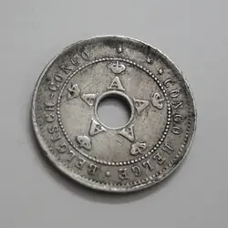 سکه خارجی بسیار کمیاب کنگو مستعمره بلژیک زیبا و کمیاب سال ۱۹۱۱
