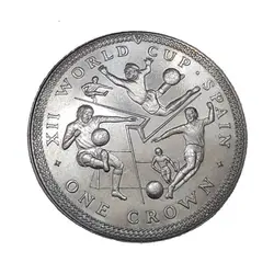 سکه کلسیونی سایز بزرگ خاص جزیره من  ملکه تاج اول قطر ۳۸ میلیمتر سال ۱۹۸۲
