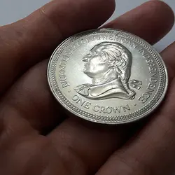 سکه کلکسیونی خاص کشورجزیره من  سایز ۳۸ میلیمتر فوق العاده کمیاب و ارزشمند  وزن ۲۸٫۵ گرم