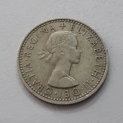 سکه شش پنس بریتانیا ملکه الیزابت سال ۱۹۶۵