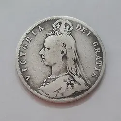 سکه نقره کلکسیونی خاص بریتانیا ملکه ویکتوریا سال ۱۸۸۹ زیبا و بسیار کمیاب