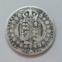 سکه نقره کلکسیونی خاص بریتانیا ملکه ویکتوریا سال ۱۸۸۹ زیبا و بسیار کمیاب