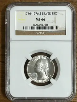 سکه  بسیارکمیاب گرید شده کوارتر آمریکا سال ۱۹۷۶ بی نظیردر ایران *