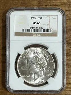 سکه نقره بسیارکمیاب گریدشده یک دلاری آمریکا سال ۱۹۲۲ بی نظیردر ایران *