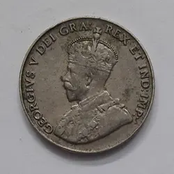 سکه کلکسیونی بسیار زیبا و کمیاب ۵ سنت کانادا شاه جرج پنج