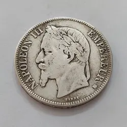 سکه نقره موزه ای و چشم نواز ناپلئون کشور فرانسه سایز بزرگ دور نویس قدمت بالا