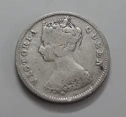 سکه خارجی کلکسیونی نقره کشور هنگ کنگ مستعمره ی بریتانیا ملکه ویکتوریا