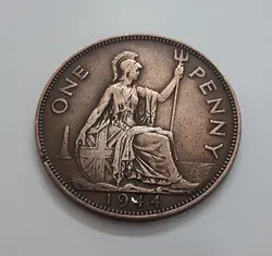 سکه کلکسیونی یک پنی بریتانیا شاه جرج ششم سال ۱۹۴۴