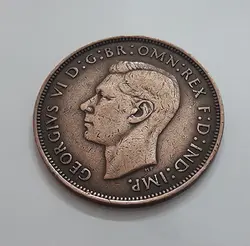 سکه کلکسیونی یک پنی بریتانیا شاه جرج ششم سال ۱۹۴۴