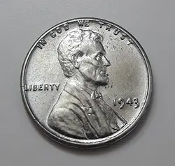 سکه خارجی کلکسیونی ۱ سنت کشور آمریکا سال ۱۹۴۳ ( استیل )