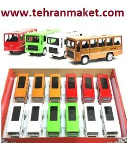 ماشین فلزی مینی بوس فیات عتیقه خط پاسداران رسالت چراغدار و موزیکال Minibus FIAT OM Die-cast