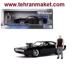ماکت ماشین فلزی دوج چارجر R/T با فیگور فلزی شخصیت دام بزرگ 1/24 جادا Jada تک جعبه Jada 1:24 Hollywood Rides Fast &amp; Furious Dodge Charger R/T &amp; Dom Figure