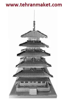 پازل سه بعدی ماکت فلزی معبد بودایی هوریوجی ژاپن Horyu-ji Temple Japan مینیاتوری و اورجینال