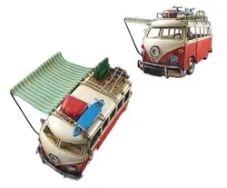 ماکت دکوری فلزی ماشین ون فولکس واگن سافاری بزرگ دست ساز تک جعبه وارداتی Decorative replica of the handmade metal Volkswagen Safari van
