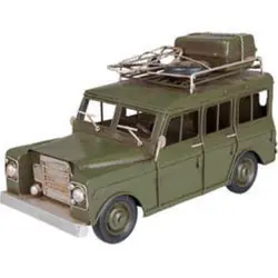 ماکت دکوری ماشین لندرور دست ساز فلزی بزرگ تک جعبه Decorative replica of a handmade metal Land Rover car