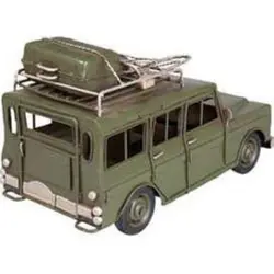 ماکت دکوری ماشین لندرور دست ساز فلزی بزرگ تک جعبه Decorative replica of a handmade metal Land Rover car