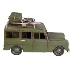 ماکت دکوری ماشین لندرور دست ساز فلزی بزرگ تک جعبه Decorative replica of a handmade metal Land Rover car